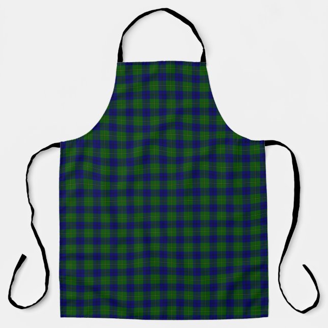 Tablier Johnstone tartan bleu vert plaid (Recto)
