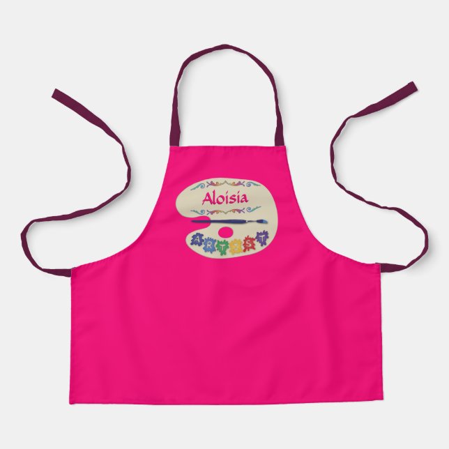 Tablier Joli Artistes Palette Enfants Peinture Smock Apron (Recto)