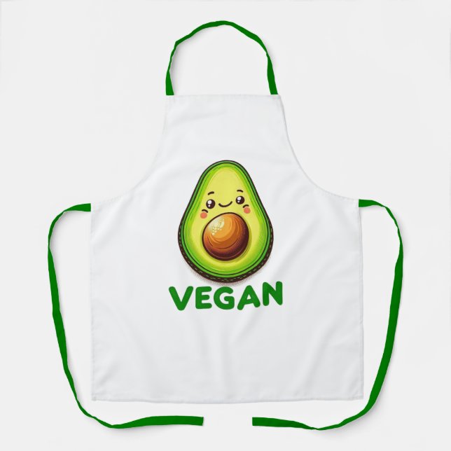 Tablier Joli Avocat Végétalien Heureux Mode de Vie (Recto)