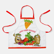 Joli Carton Légume Texte Personnalisé Apron Enfant