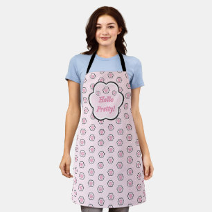 Tablier Joli Chat Rose Patte Bonjour Jolie