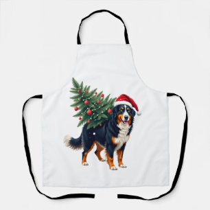 Tablier Joli chien de montagne bernois dans un sapin de No