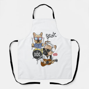 Tablier Joli Chien Rock Band Jouer Guitare Essential T-Shi