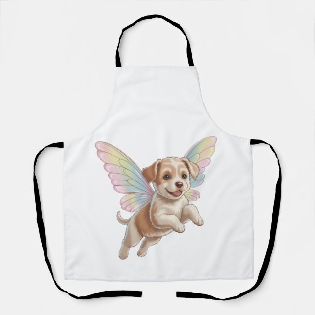 Tablier Joli chiot avec des ailes de fée lumineuses — Anim (Recto)