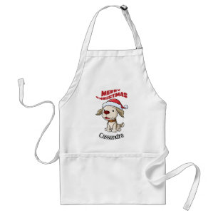 Tablier Joli chiot Joyeux Noël coutume Adulte Apron