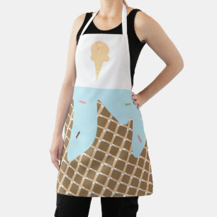 Tablier Joli cône de glace fondant avec des pépites roses 