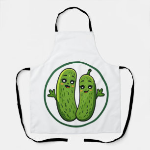 Tablier Joli Couple de Cornichons Drôles Kawaii