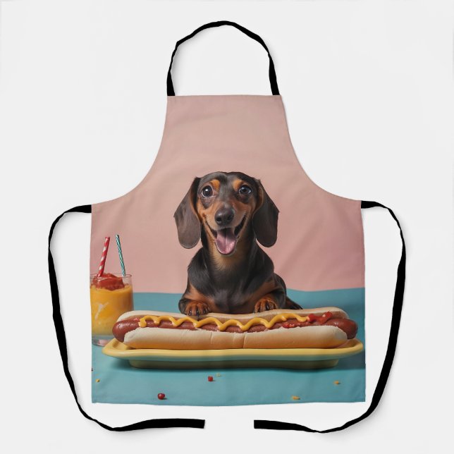 Tablier Joli Dachshund Avec Chien Chaud (Recto)