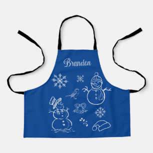 Tablier Joli dessin Snowman Snowflakes Noël hiver
