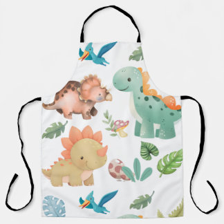 Tablier Joli dinosaure vert