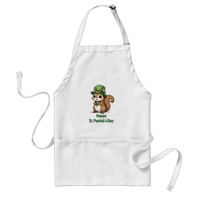 Tablier Joli écureuil de la Saint Patrick avec Casquette v (Devant)