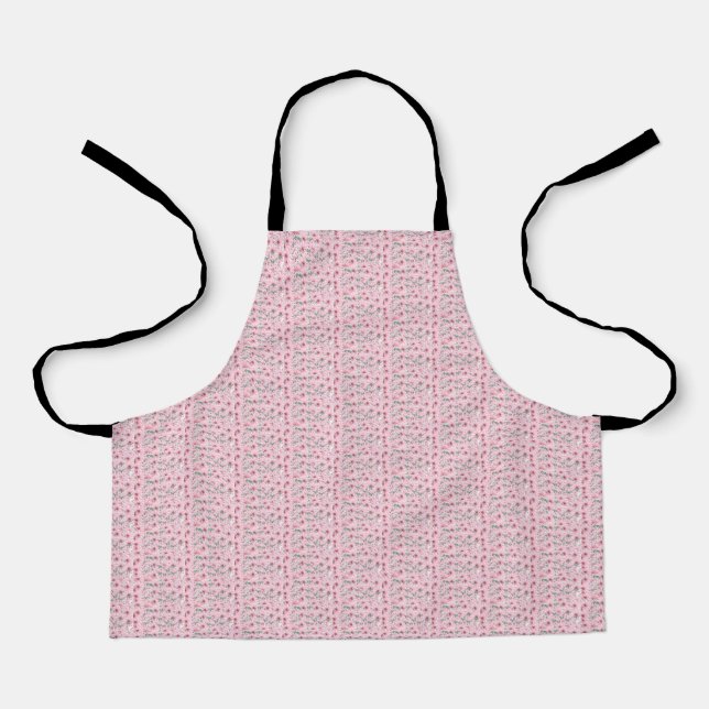 Tablier Joli en rose : Apron des fleurs blanches (Recto)