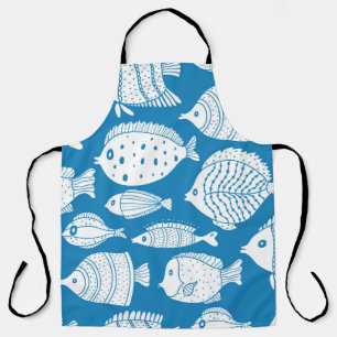 Tablier Joli ensemble de poisson vintage. Illustration déc