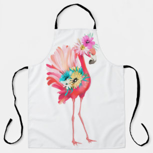 Tablier Joli et beau flamand rose mexicaine oiseau avec