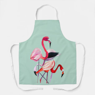 Tablier Joli flamant rose sur bleu