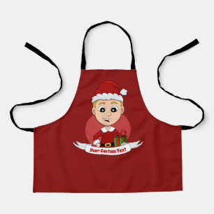 Tablier Joli garçon de Noël aux cheveux blonds Apron