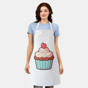 Tablier Joli gâteau avec décorateur en forme de cœur