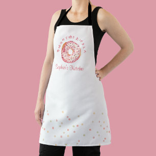 Tablier Joli Gâteau Rose Aquarelle Paillettes Cuisine