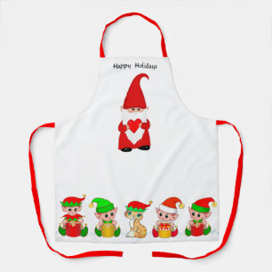 Tablier Joli gnome de Noël et équipe d'elfes