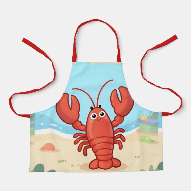 Tablier Joli homard à la plage (Recto)