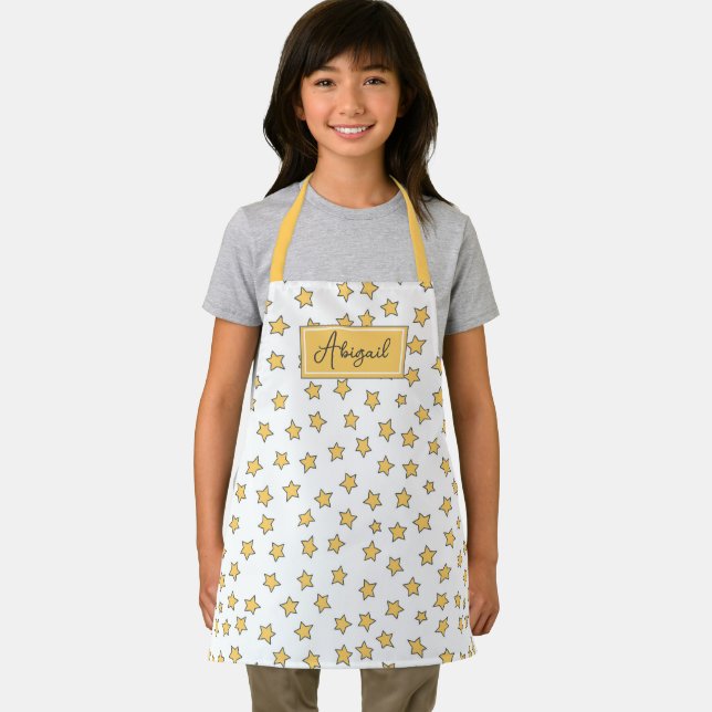 Tablier Joli Jaune Etoiles Motif Enfants Apron (Insitu)