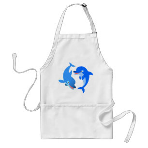 Tablier Joli Jouer Dauphins De Dauphins De Cartoon Apron