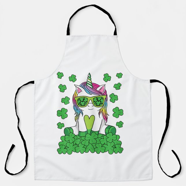 Tablier Joli jour de la Saint-Patrick licorne lepricorne t (Recto)