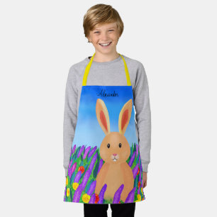 Tablier Joli lapin de Pâques dans les fleurs