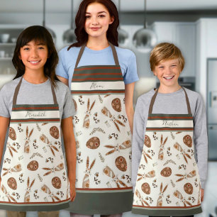 Tablier Joli lapin de Pâques Motif Nom personnalisé Folk