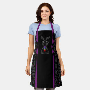 Tablier Joli lapin noir avec Soul arc-en-ciel Chakra