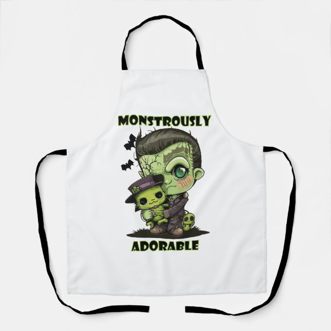 Tablier Joli monstre de Frankenstein avec peluche (Recto)