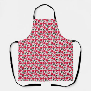 Tablier Joli motif cerise esthétique   Couture rouge ceris