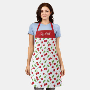 Tablier Joli motif de cerises rouges modernes pour la pâti