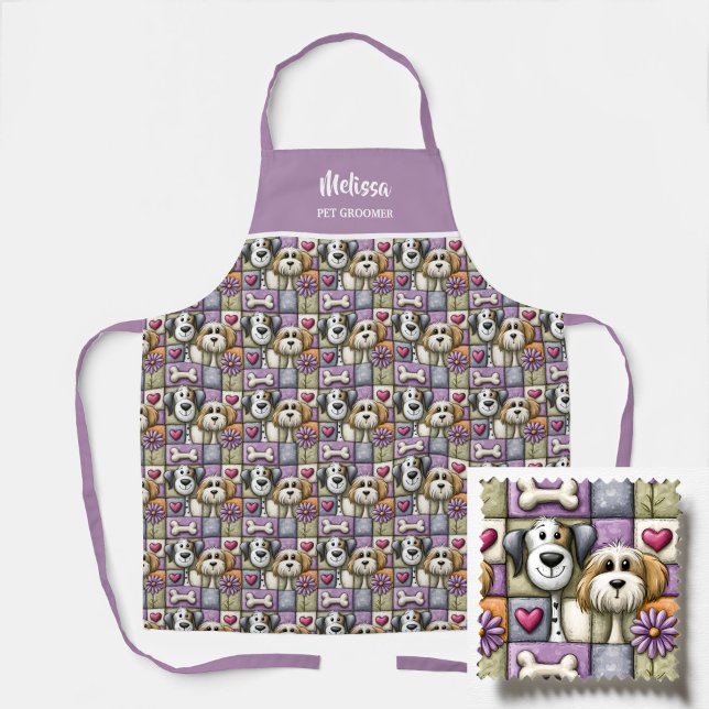 Tablier Joli motif de chien en patchwork Toiletteur pour a (Créateur téléchargé)
