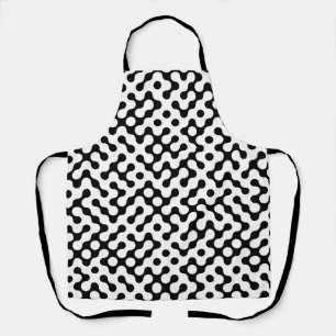 Tablier Joli motif de labyrinthe noir et blanc