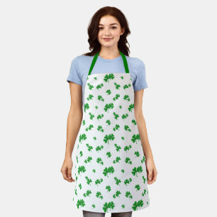 Tablier Joli motif de trèfle à gradient vert