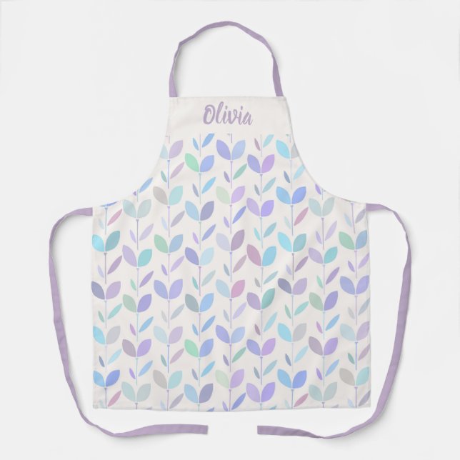 Tablier Joli Motif feuille moderne du milieu du siècle (Recto)