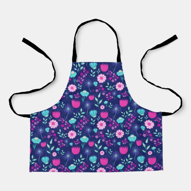 Tablier Joli motif floral de fond (Recto)