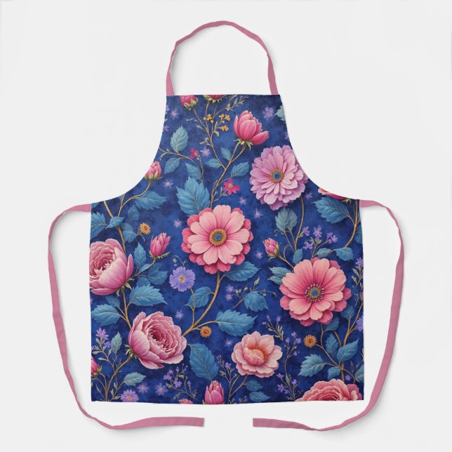 Tablier Joli motif floral rose (Recto)