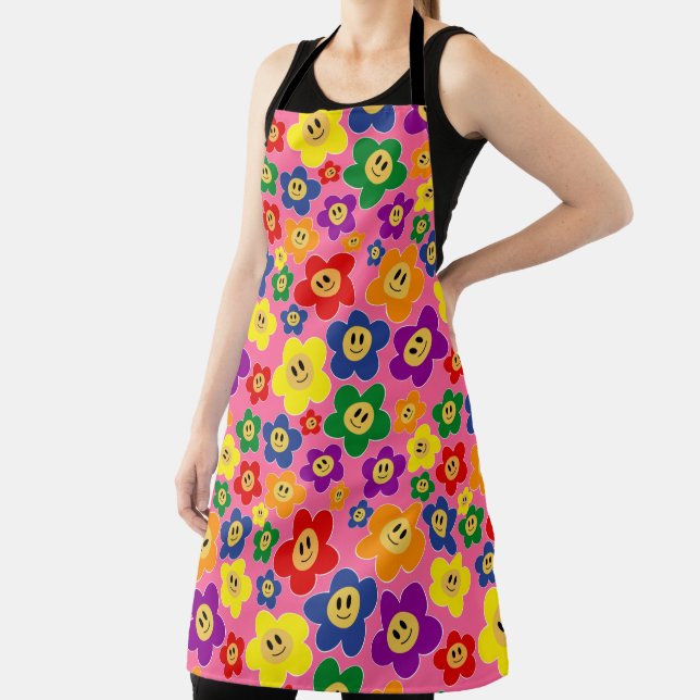 Tablier Joli Motif LGBT Rainbow Flower - rose (Insitu)