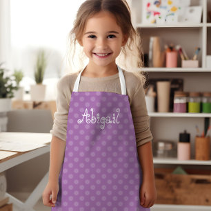 Tablier Joli motif personnalisé à pois lavande