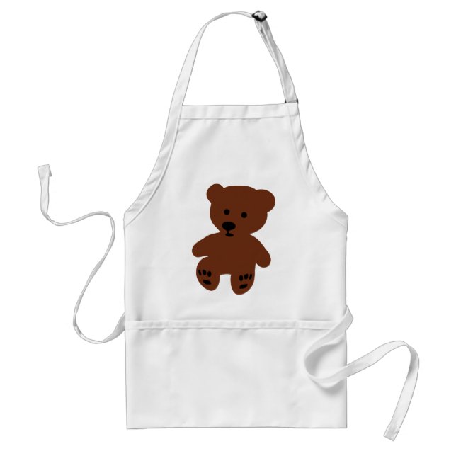 Tablier joli ours en peluche brun (Devant)