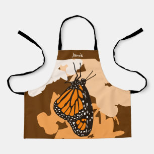 Tablier Joli papillon monarch stylisé orange enfant