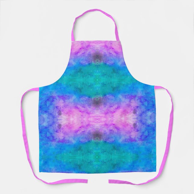 Tablier Joli Pastel Abstrait rose bleu Aqua (Recto)