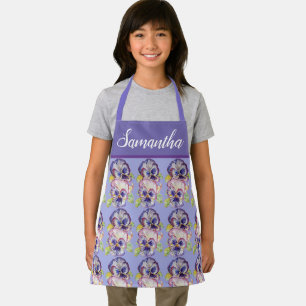 Tablier Joli Pastel Floral Pansy Purple Girls Art Apron