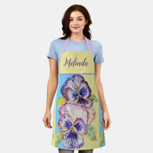 Tablier Joli Pastel Floral Pansy Rose Womans Apron