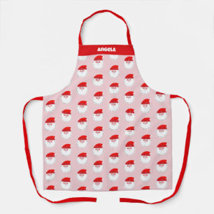 Tablier Joli Père Noël Rose Cuisine de Noël