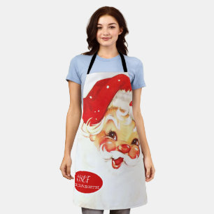Tablier Joli Père Noël Rouge de Fêtes