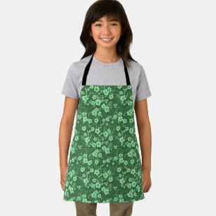Tablier Joli petit motif floral vert pour l'été