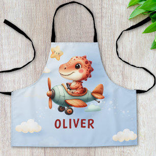 Tablier Joli Petit Pilote Dinosaure Avion en Vol